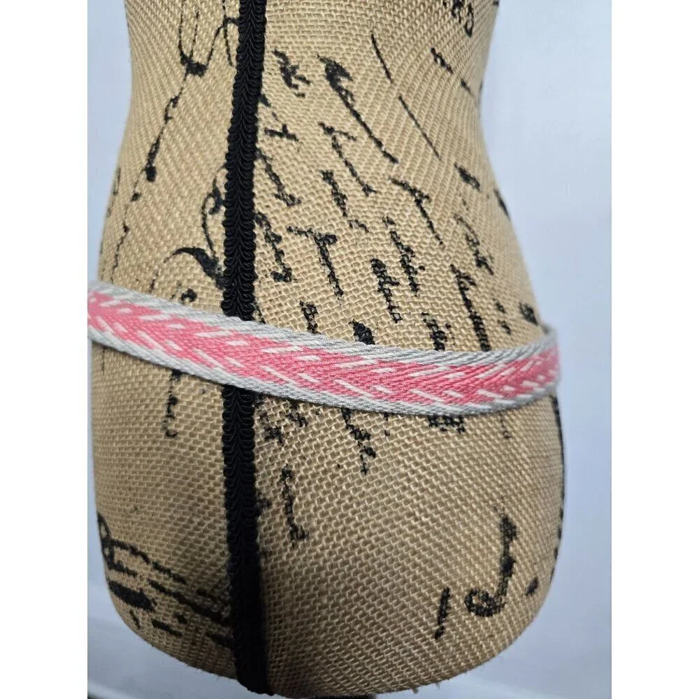 Women's Pink Chevron Fabric Woven Belt